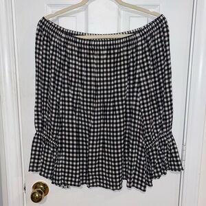 Gingham Off the Shoulder Shirt